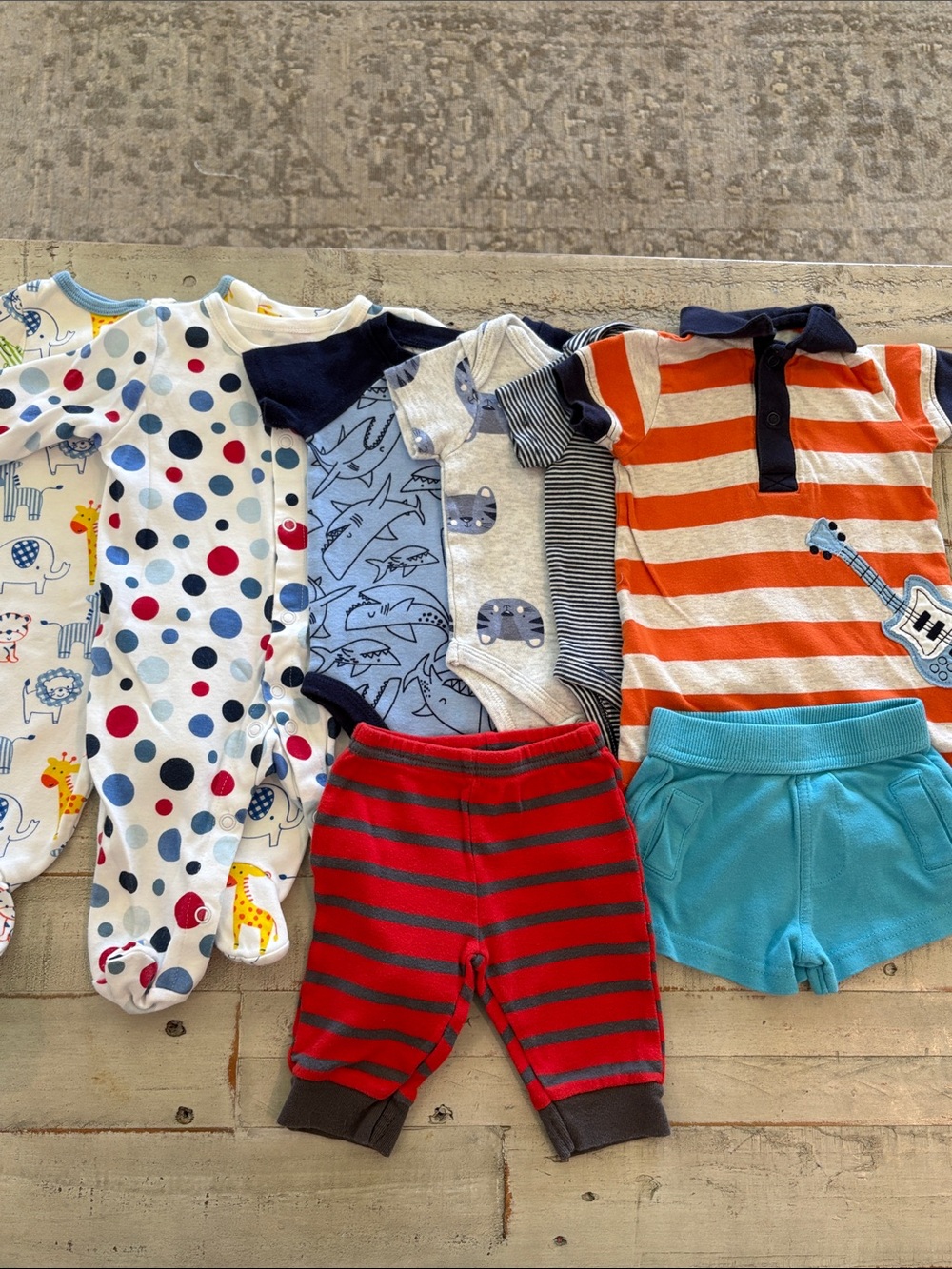 Carter’s Colorful 8 Piece 0-3 Months Capsule Wardrobe Baby Clothes Bundle